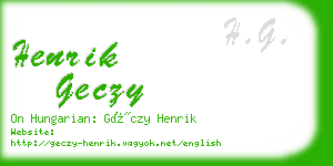 henrik geczy business card